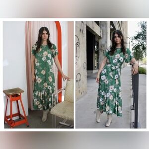 Rachel Pally Green Floral Maxi Dress